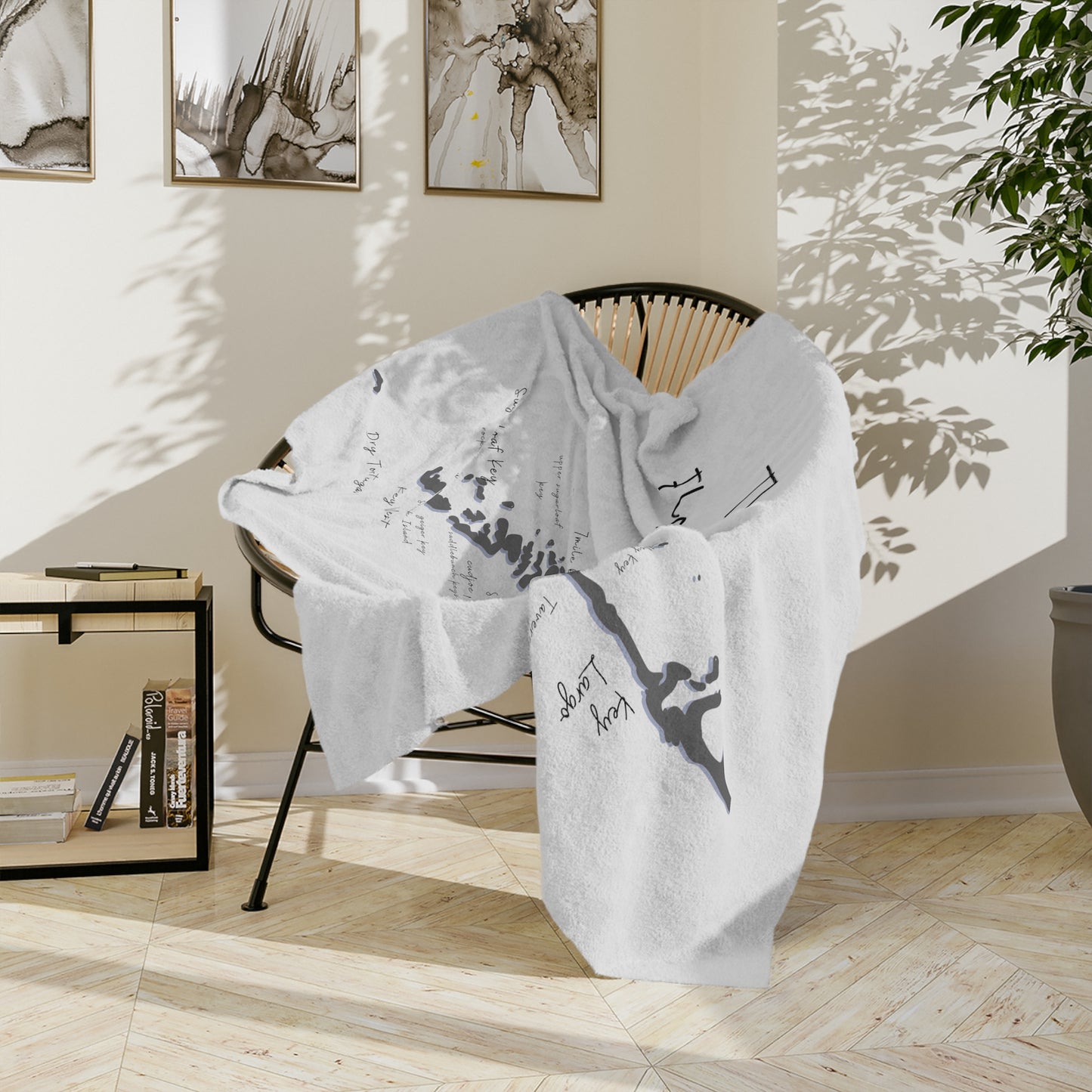 Florida Keys Plush Blanket - Vintage map design