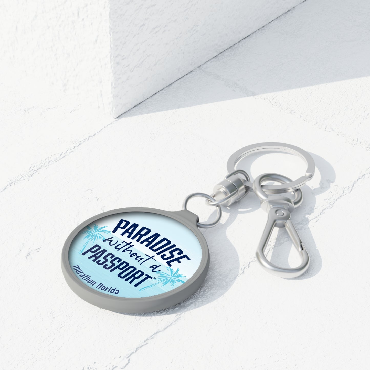 paradise without a passport keychain - florida keys - keychain