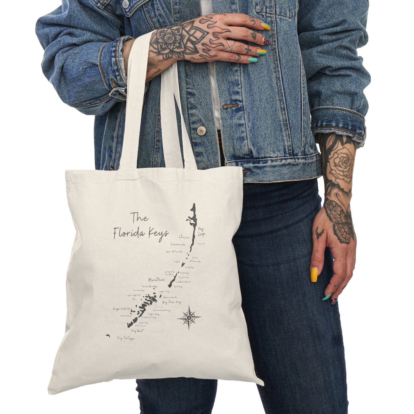 Florida Keys Tote Bag - Map tote bag
