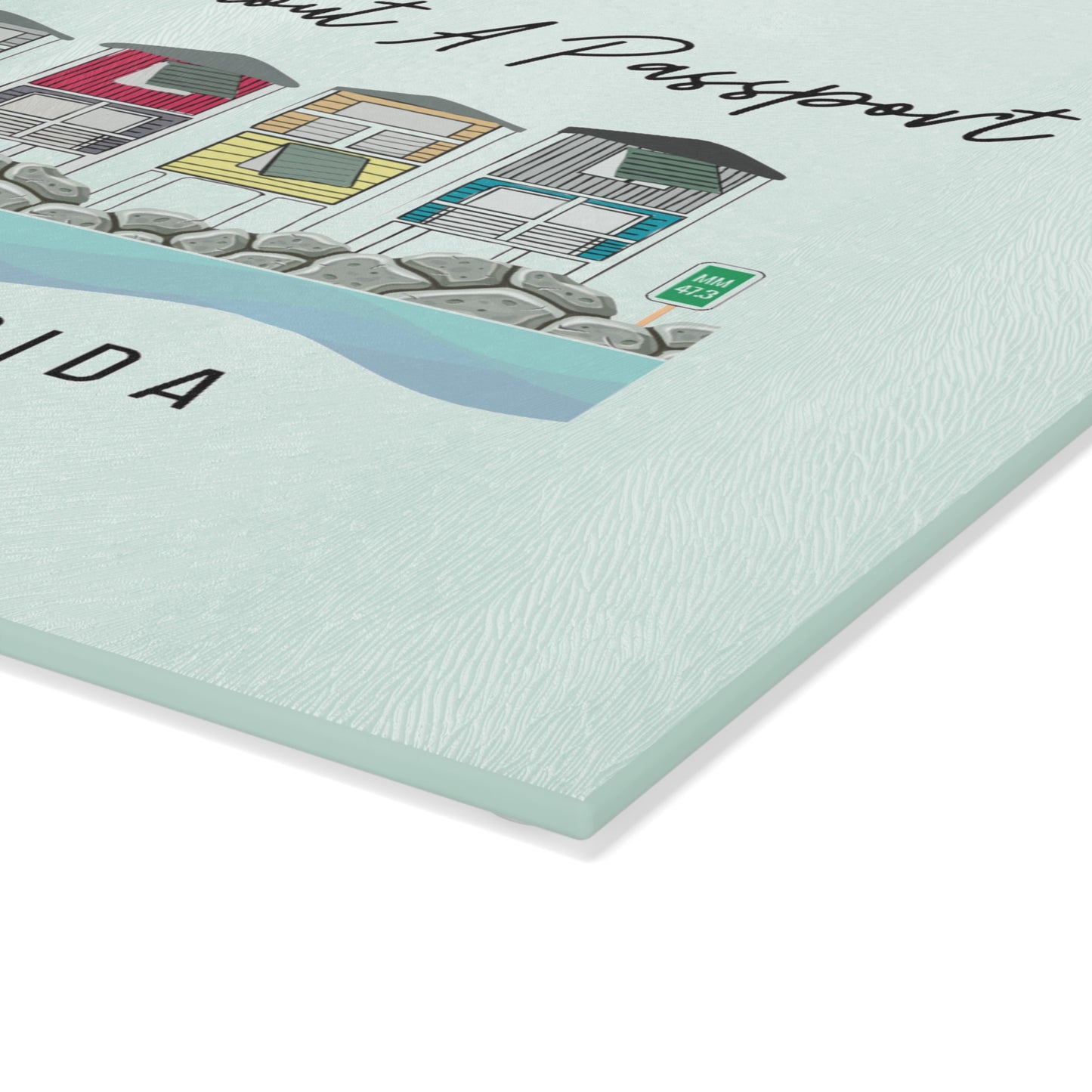 Paradise without a Passport - Glass Cutting Board