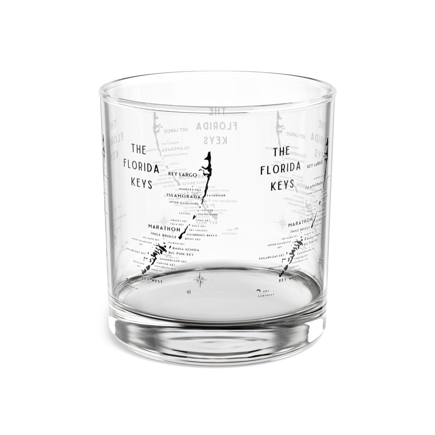 Florida Keys Map Rocks Glass - Coastal Home Decor, Nautical Barware, Beach House Gift, Seaside Drinkware, Ocean Themed Glassware