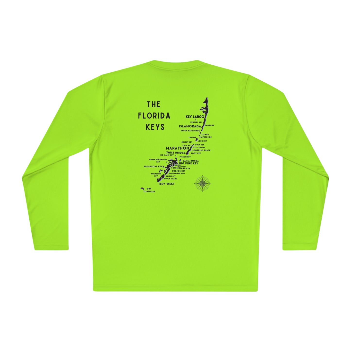 Florida Keys Map - Long sleeve Fishing shirt