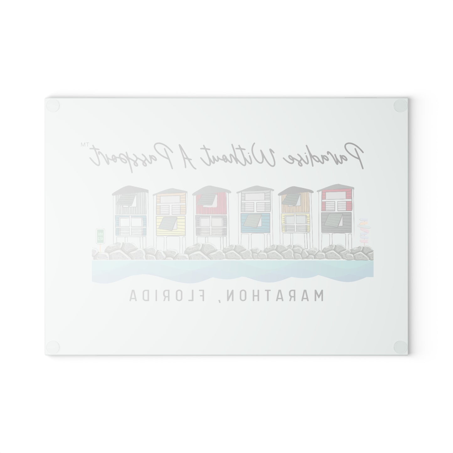 Paradise without a Passport - Glass Cutting Board