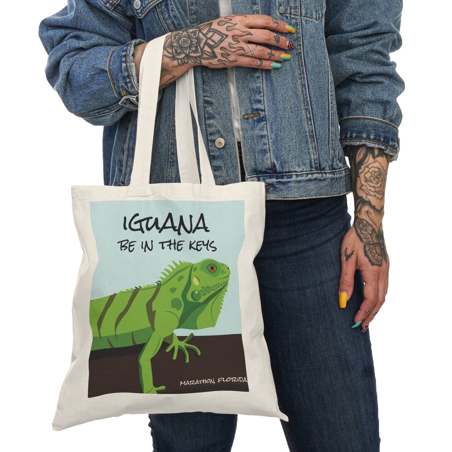 Iguana be in the keys - florida keys tote bag