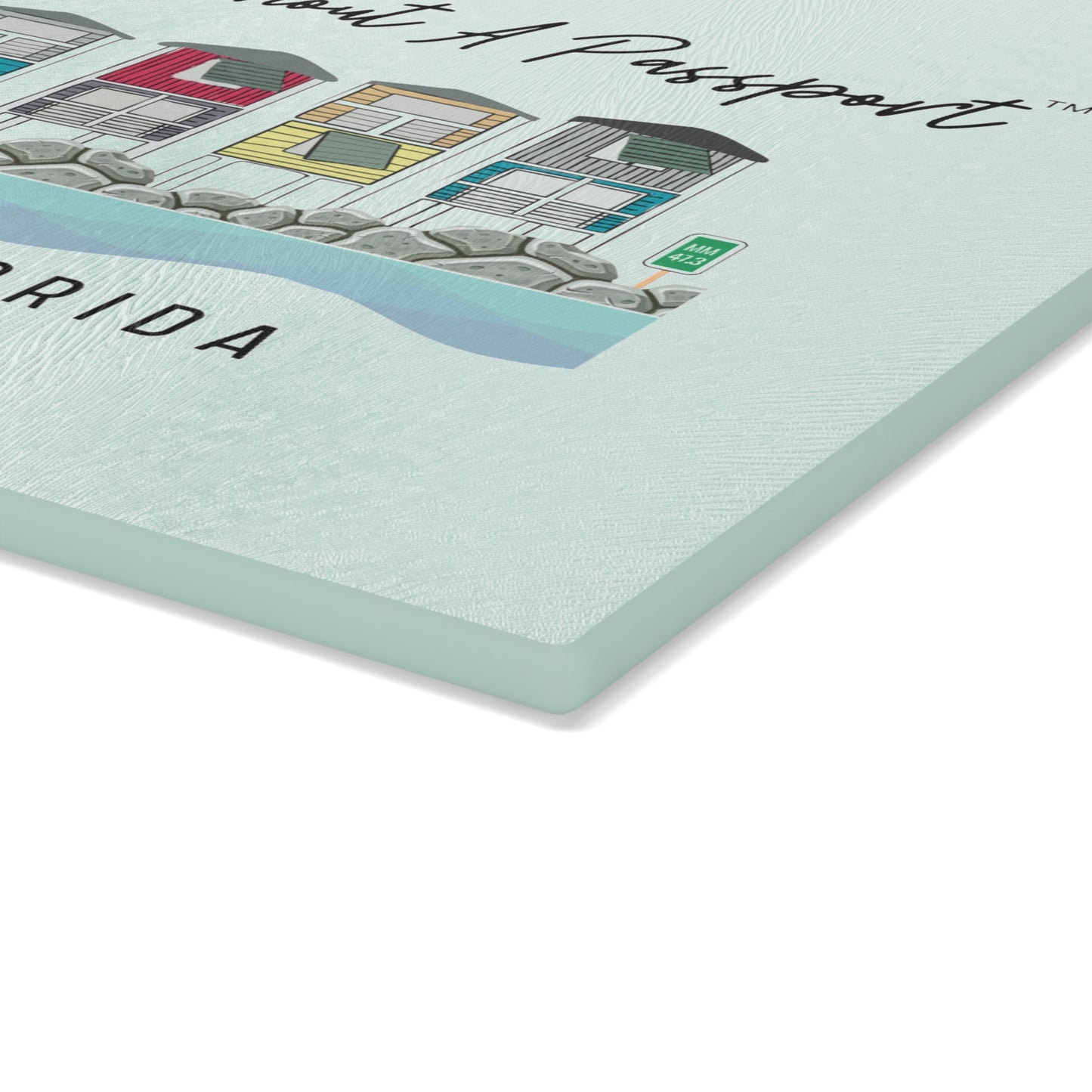 Paradise without a Passport - Glass Cutting Board