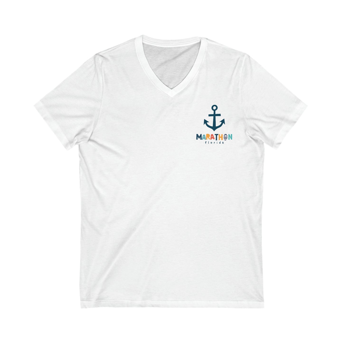 marathon florida - anchor vneck tshirt - florida keys - simple beach tshirt