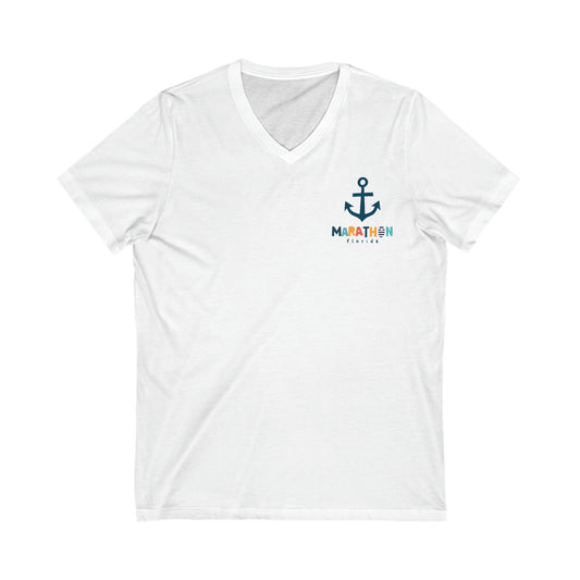 marathon florida - anchor vneck tshirt - florida keys -  simple beach tshirt