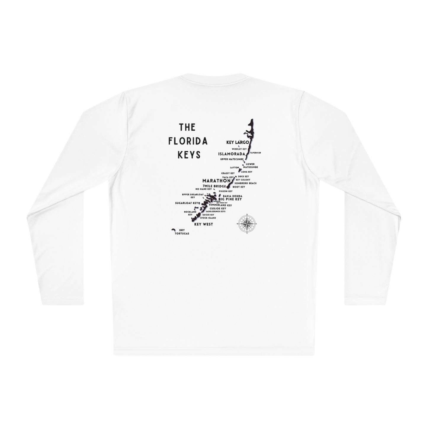 Florida Keys Map - Long sleeve Fishing shirt