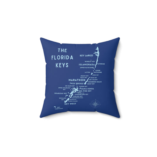 Florida Keys Map Gift - throw pillow - four sizes