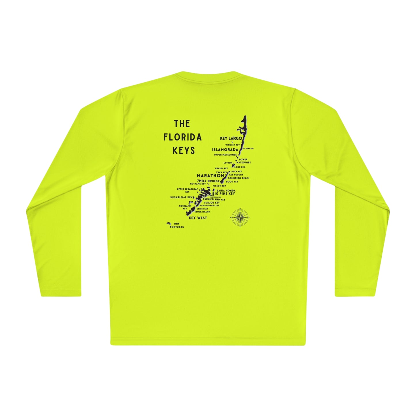 Florida Keys Map - Long sleeve Fishing shirt