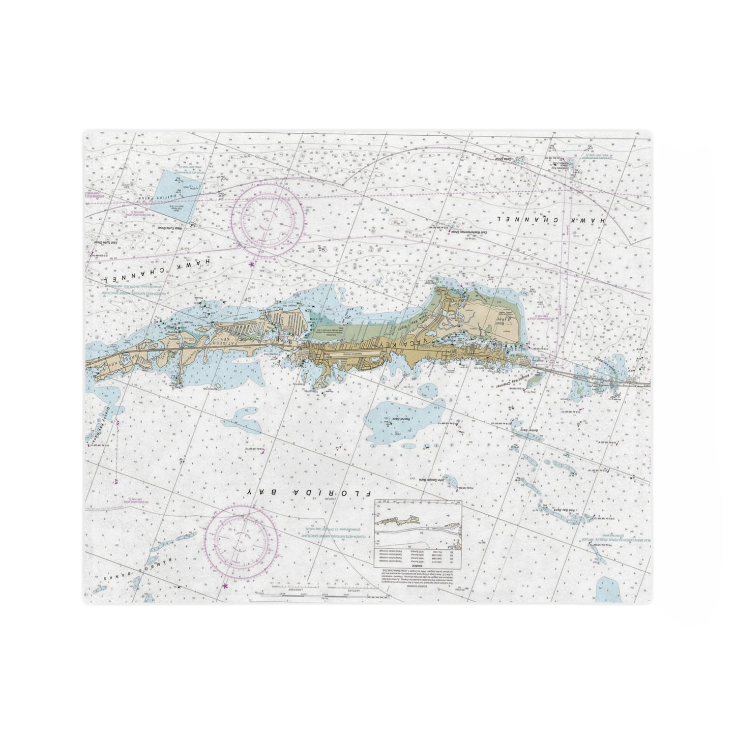 Marathon map florida keys Plush Blanket - - soft cozy gift