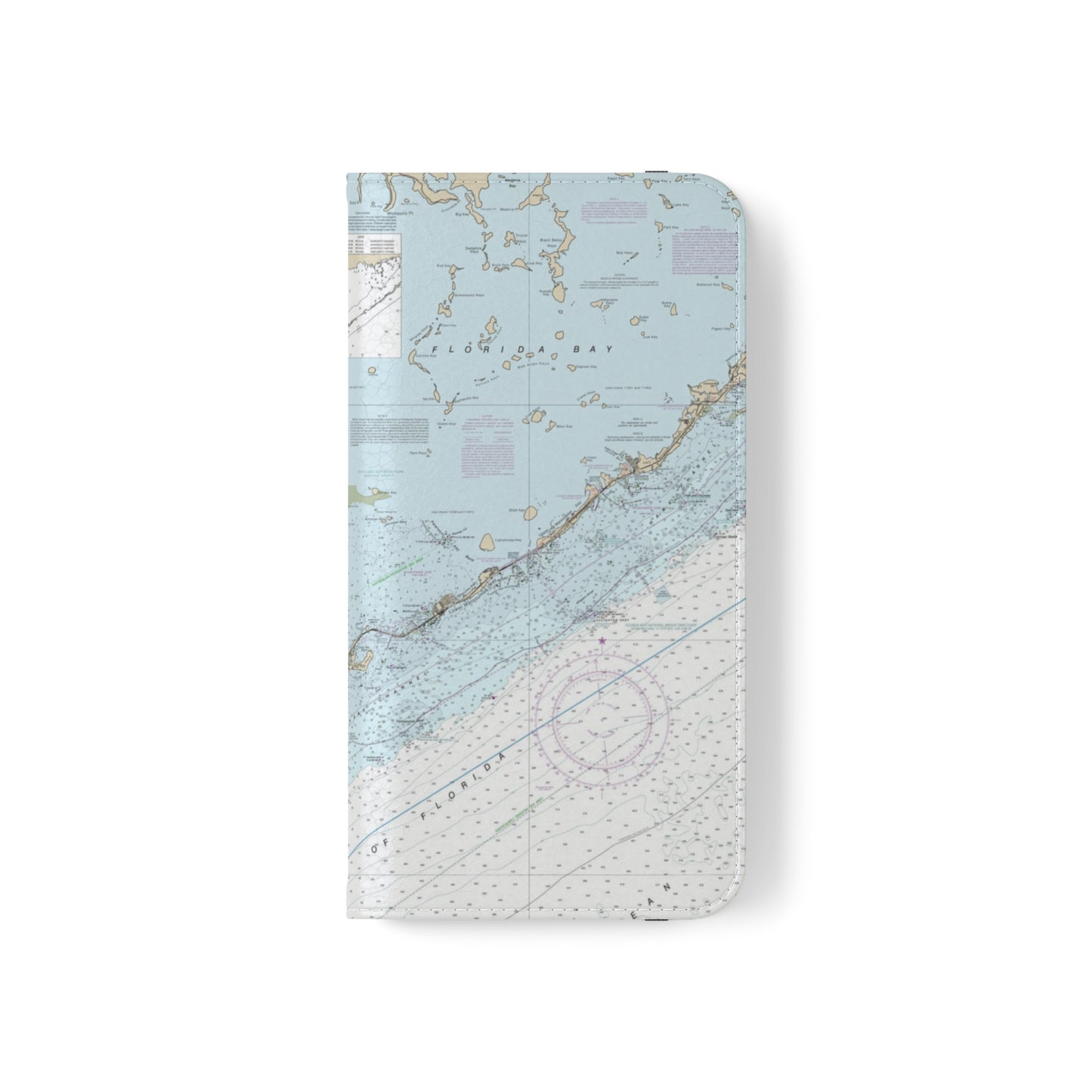 Florida Keys Nautical Map Cell Phone Wallet Flip Cases