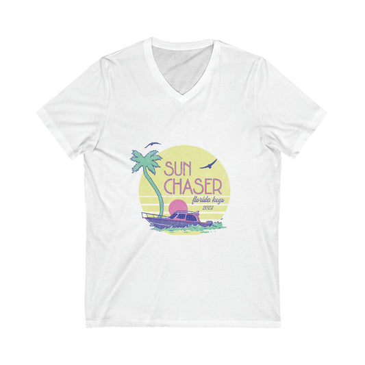 florida keys vneck tshirt- sunchaser tee  - vneck shirt florida keys