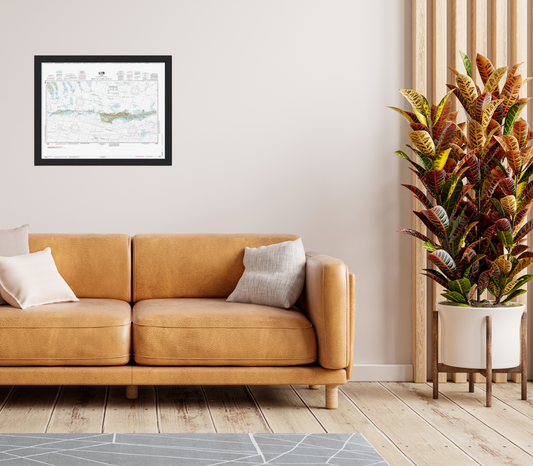 Grassy Key to Bahia Honda Map - Middle Keys - Marathon Map Print Wall Art - Frame optional