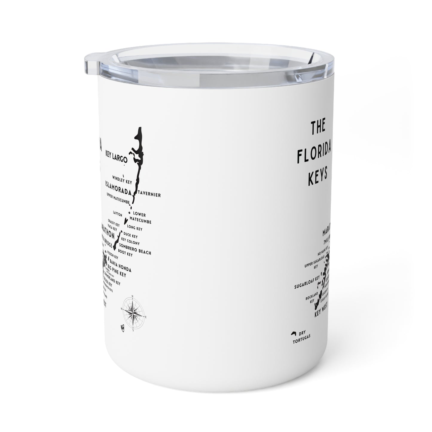 Florida Keys Map, Insulated Coffee Mug, 10oz, Stocking Stuffer