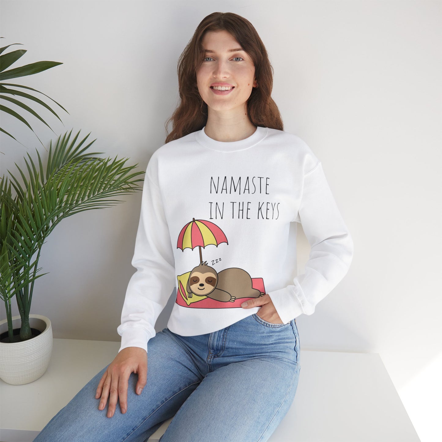 Namaste in the Keys - Sloth beach sweatshirt