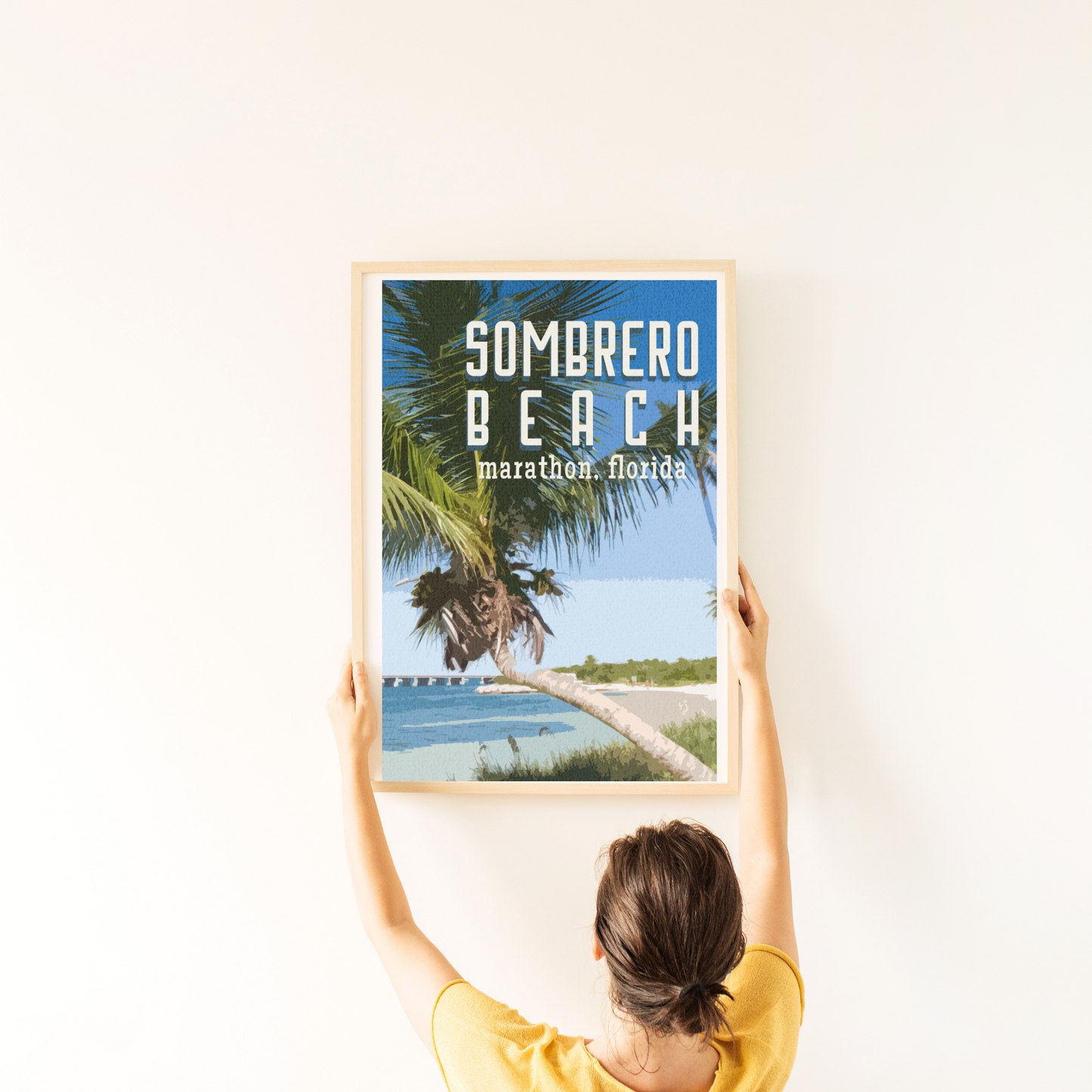 sombrero beach travel print, marathon florida