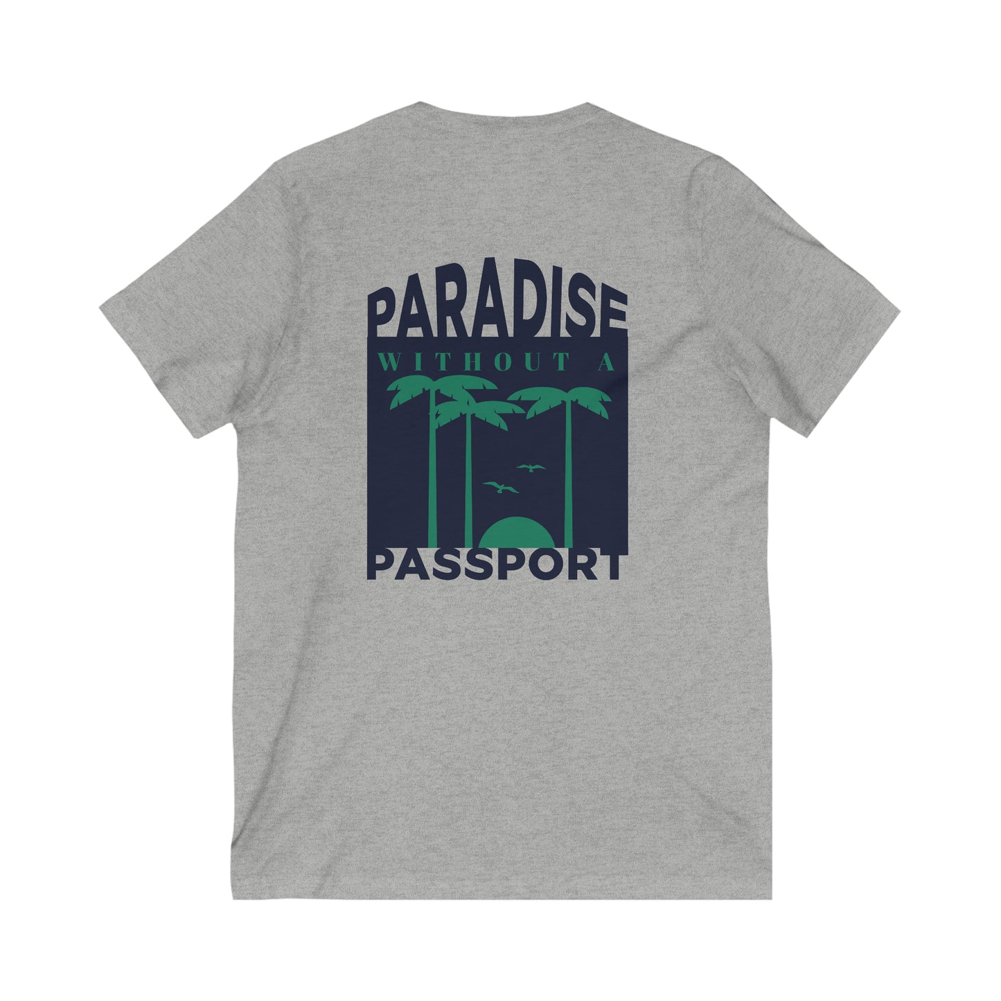 Paradise without a passport vneck tshirt - womens tee - vneck shirt florida keys - vintage style