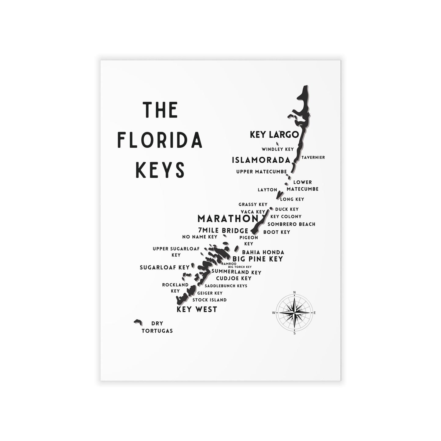 Florida Keys Map Wall Decal - Tropical Vibes Wall Art, Ocean Themed Room Decor, Vacation Home Decal, Beach House Decoration, Coastal Map