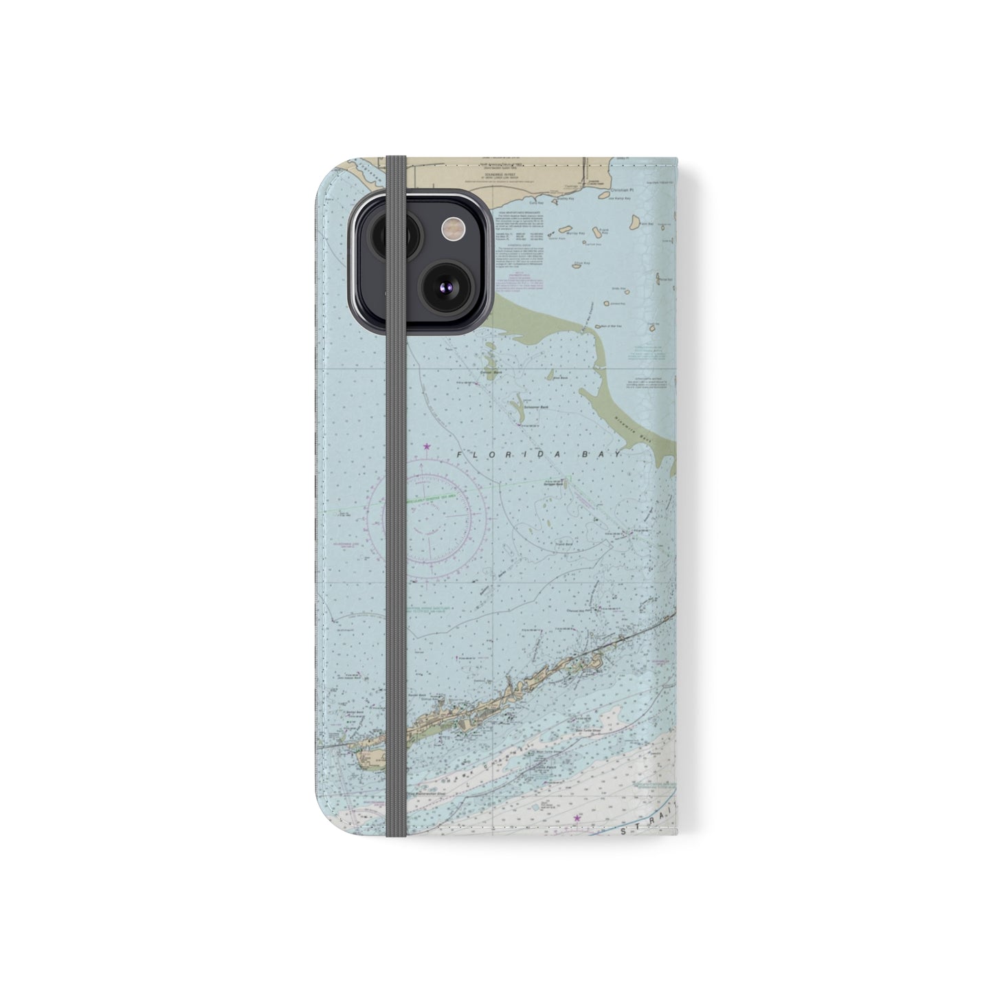 Florida Keys Nautical Map Cell Phone Wallet Flip Cases