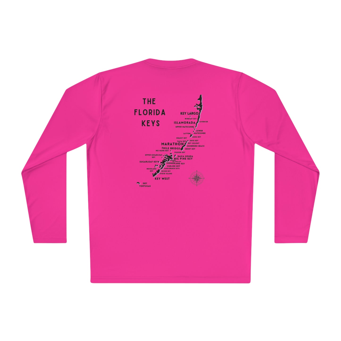 Florida Keys Map - Long sleeve Fishing shirt