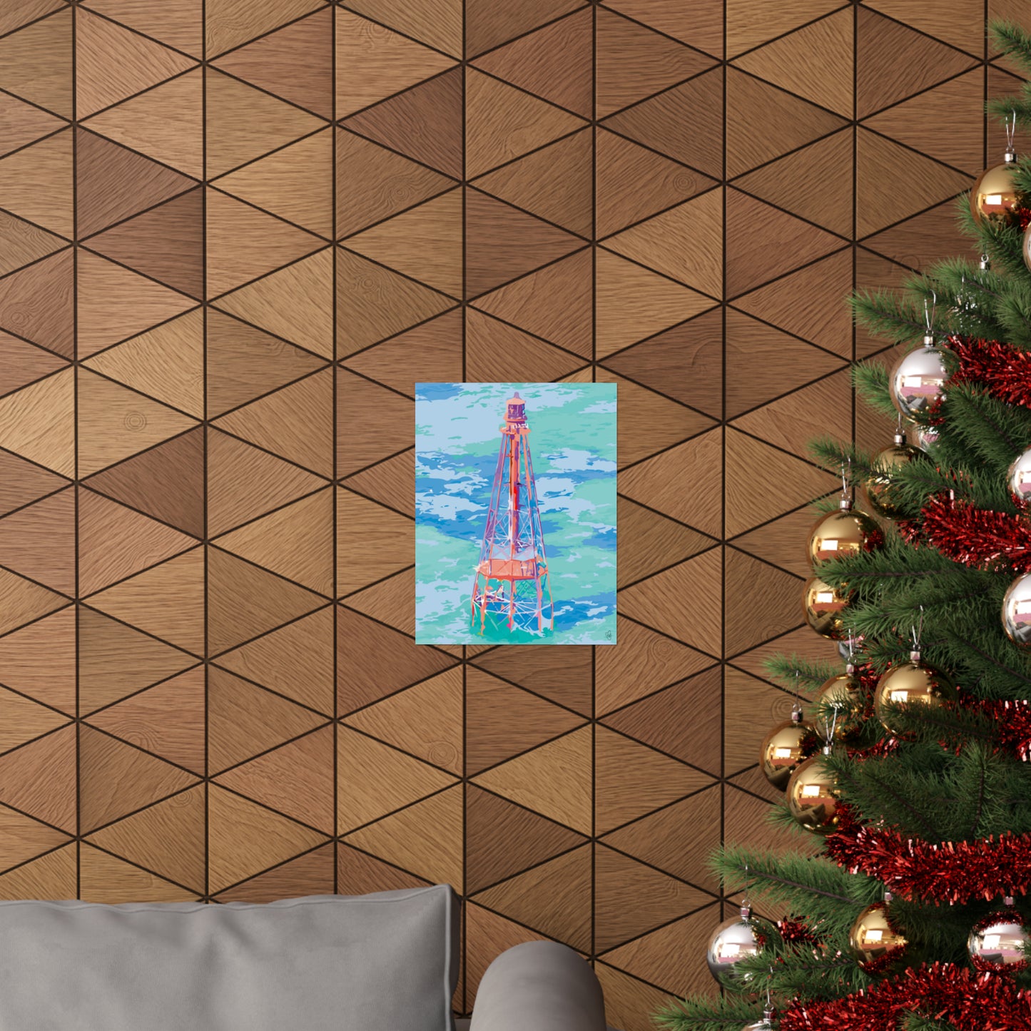 Marathon lighthouse poster - Florida keys art - marathon Florida