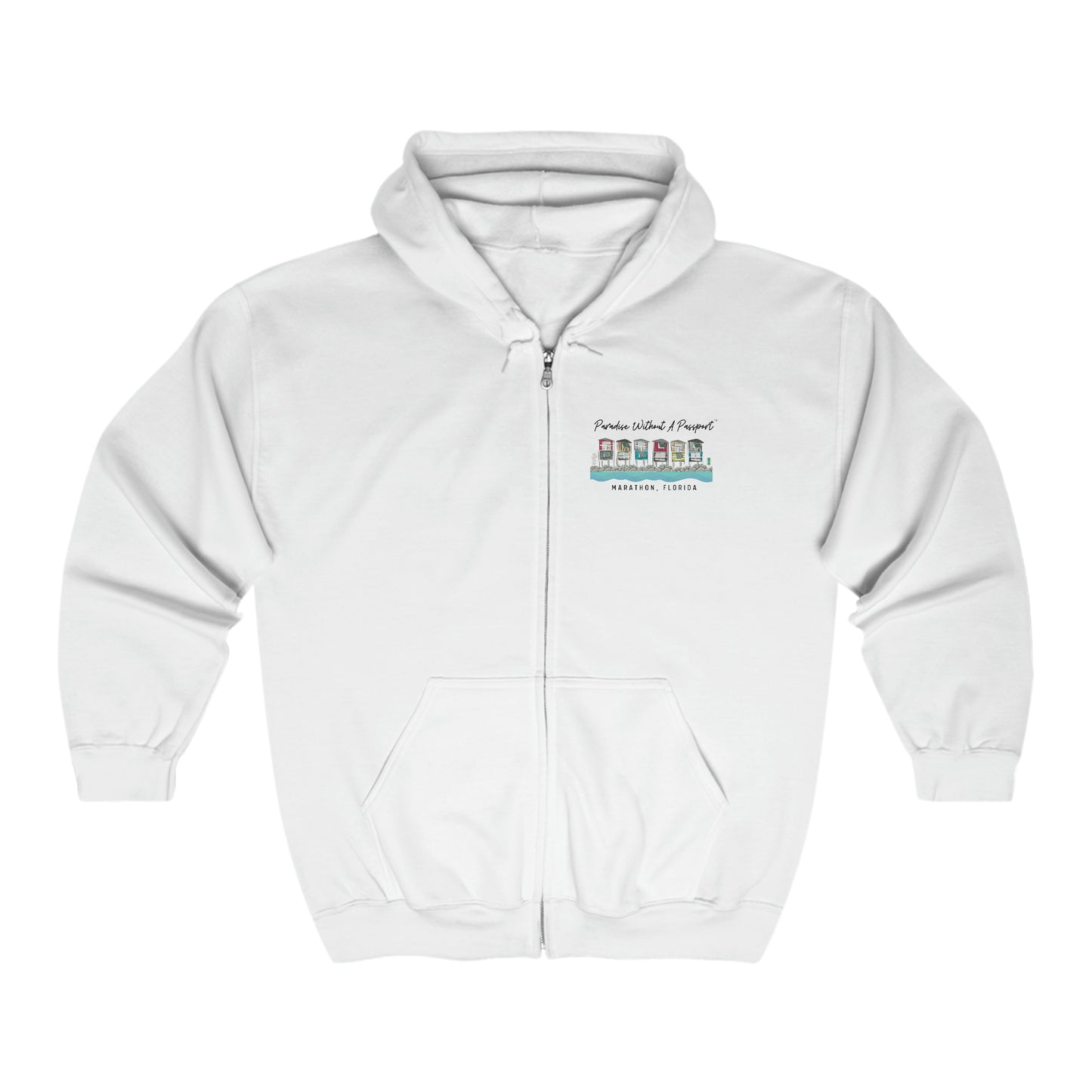 Paradise without a Passport - Full Zip Hooded Sweatshirt
