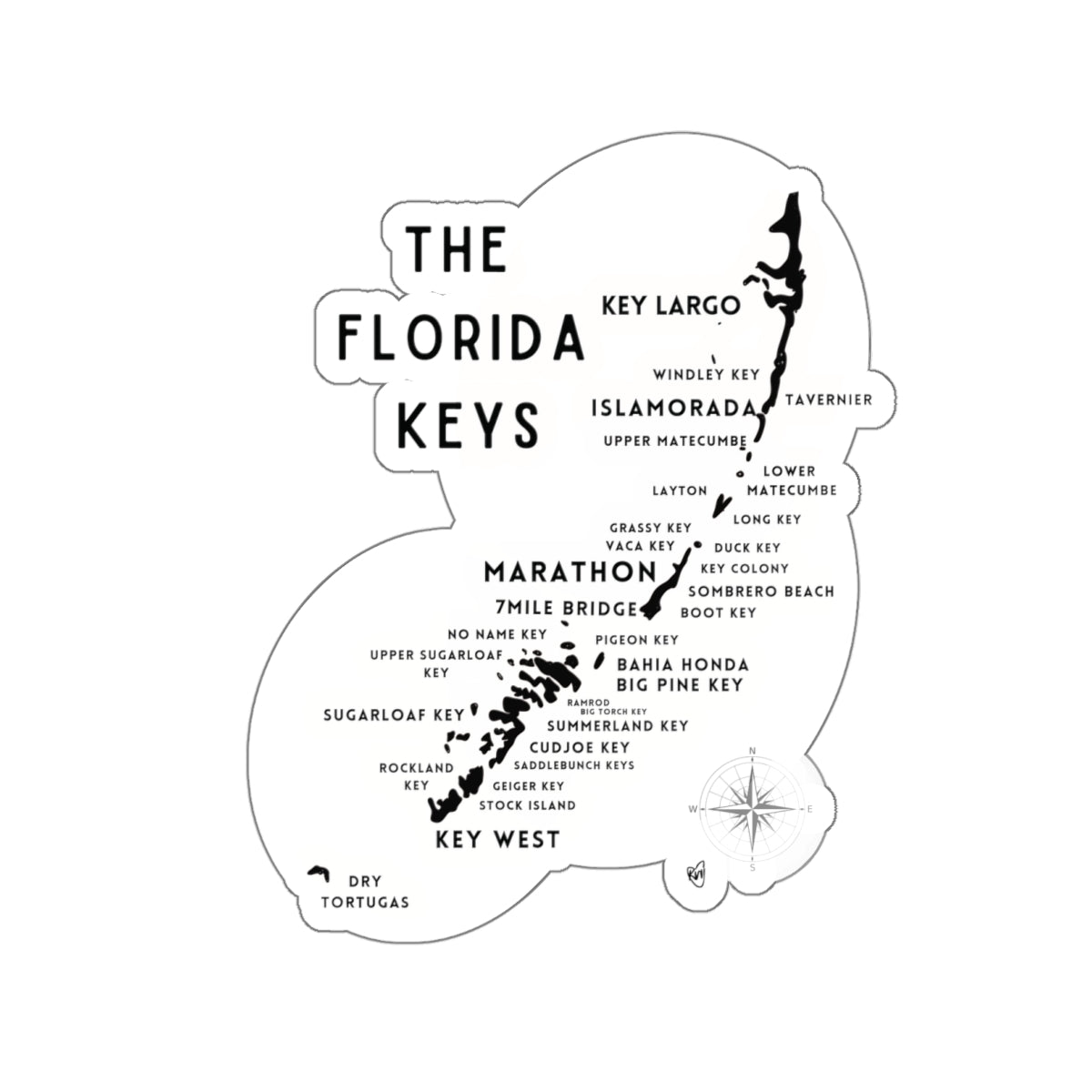 Florida Keys Map Stickers