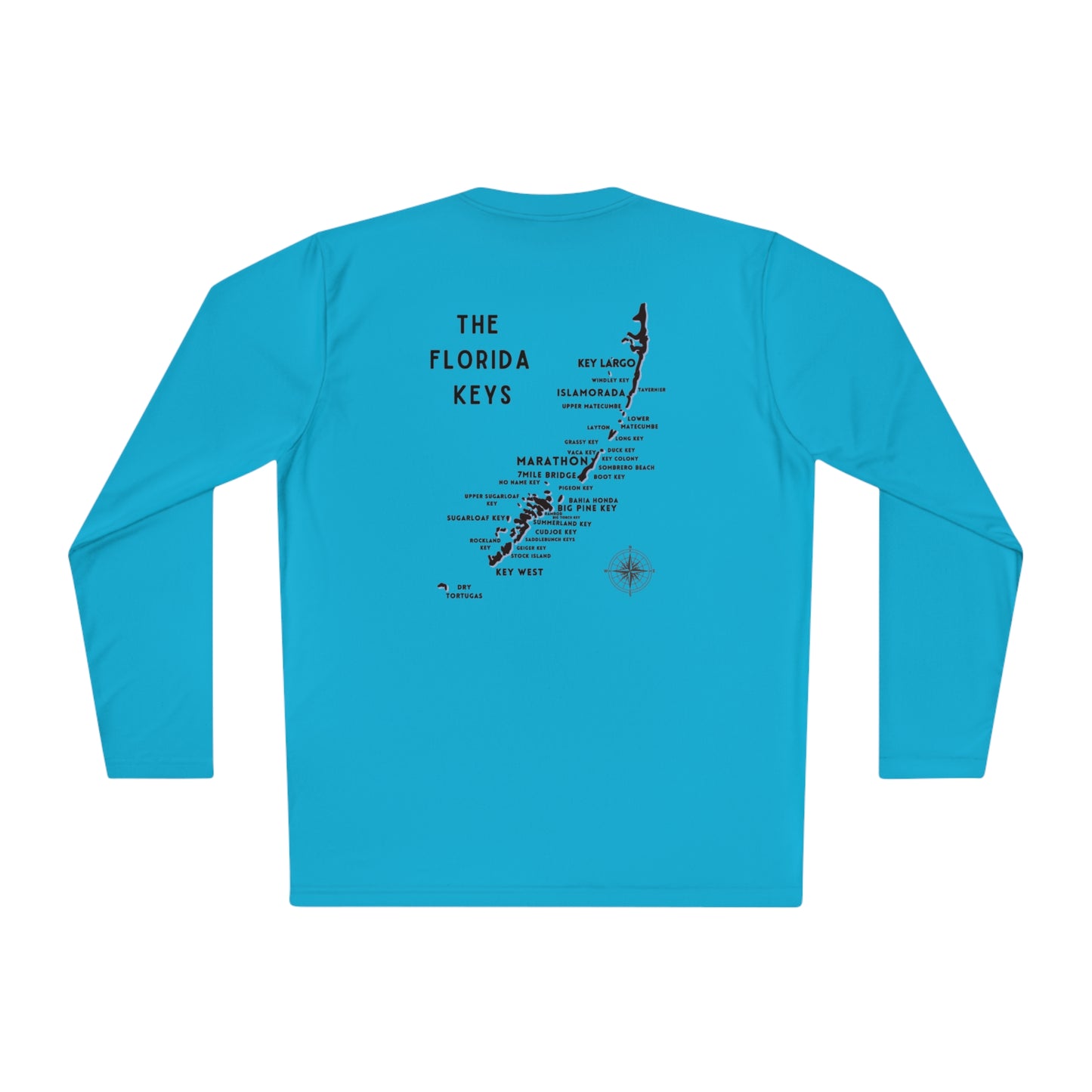 Florida Keys Map - Long sleeve Fishing shirt
