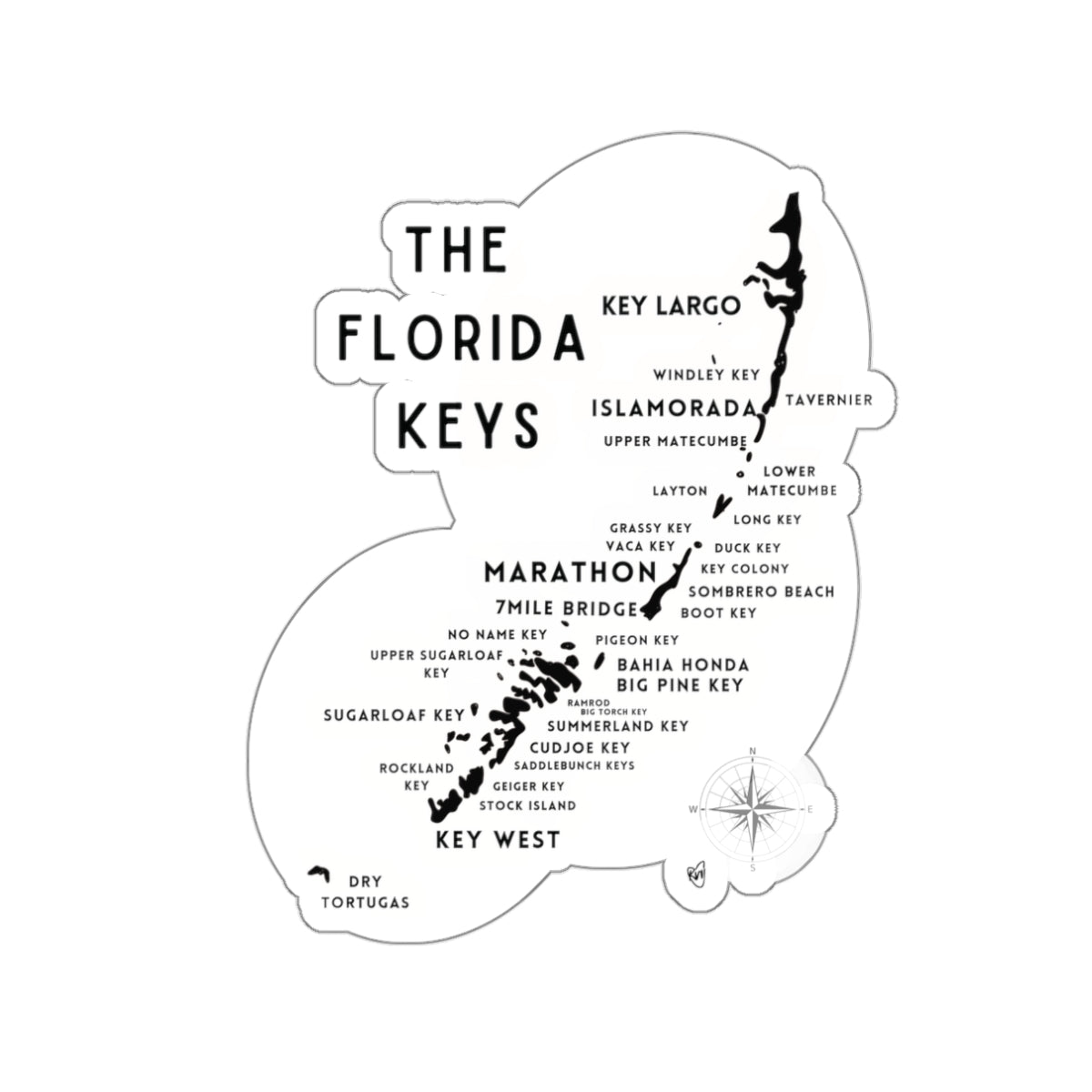 Florida Keys Map Stickers