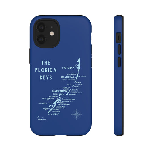 Florida keys map - Blue Phone Case