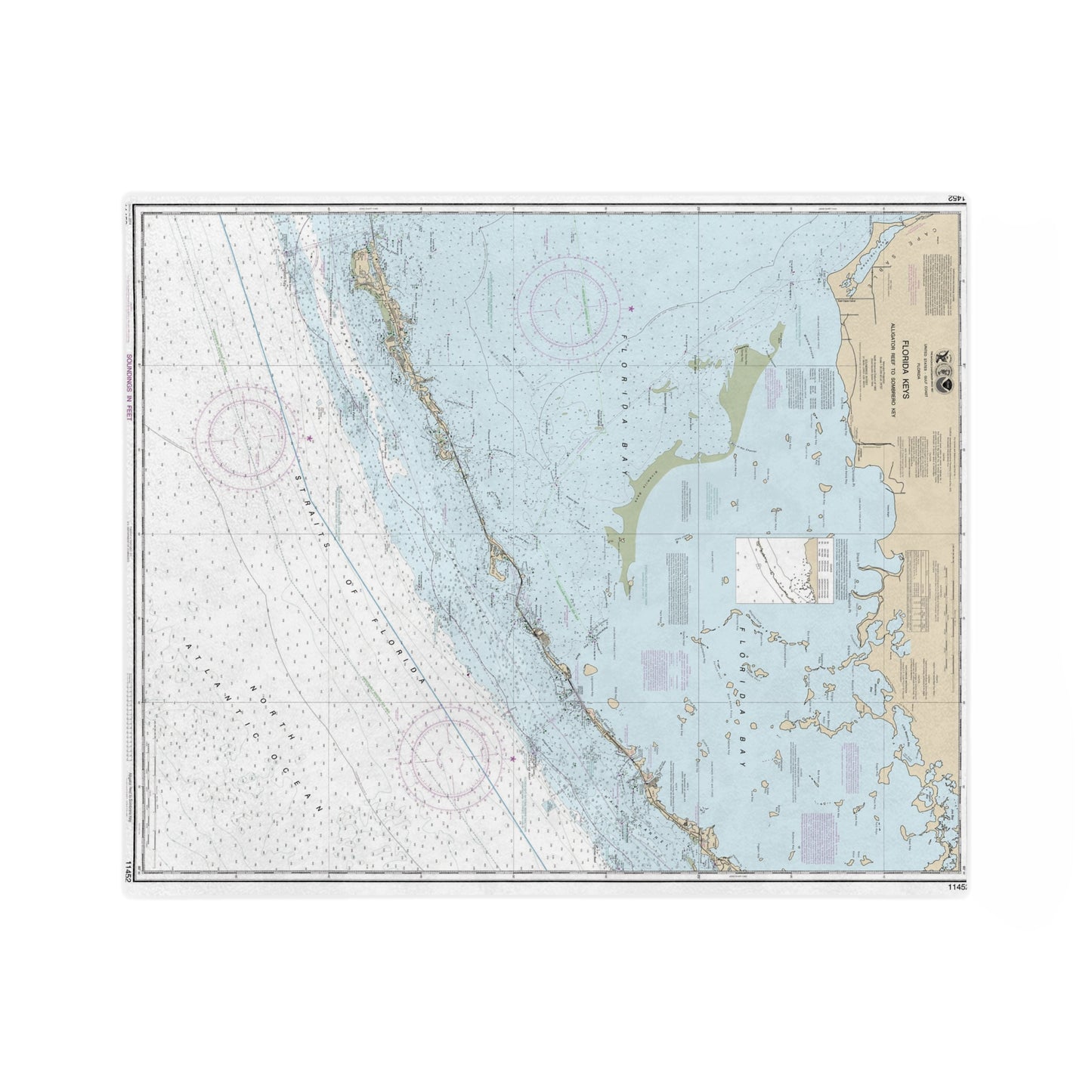 Florida Keys Coastal Map Plush Blanket - - soft cozy gift