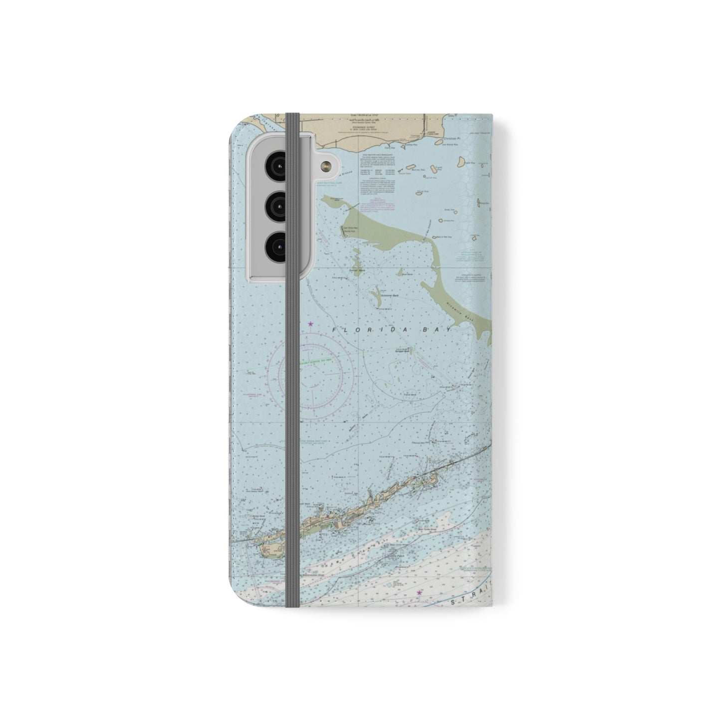 Florida Keys Nautical Map Cell Phone Wallet Flip Cases