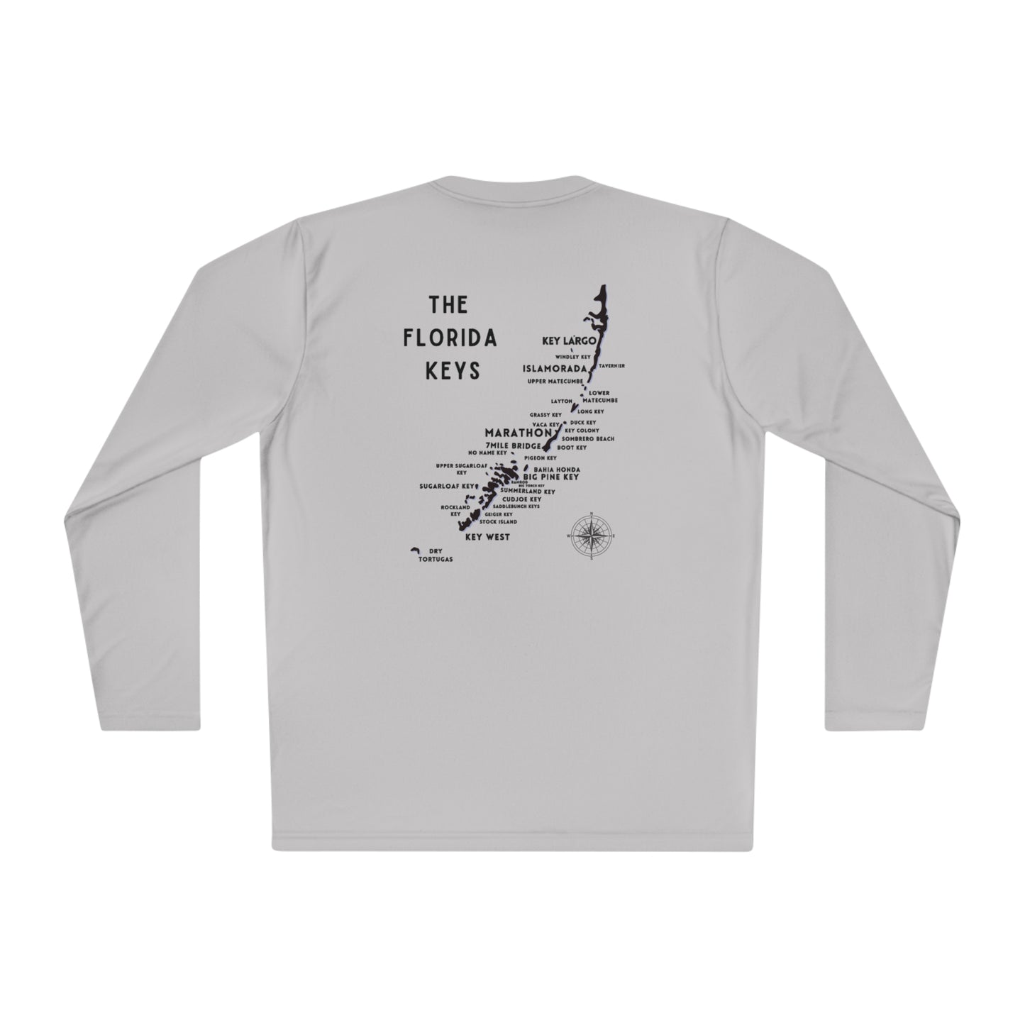 Florida Keys Map - Long sleeve Fishing shirt
