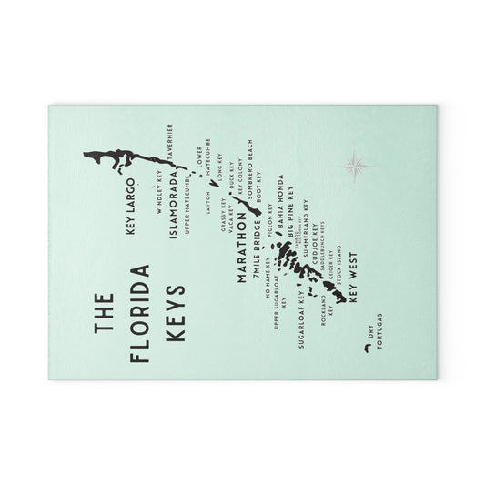 Florida Keys Map - Cutting Board - Marathon, Key West, Islamorada Gift Idea, Housewarming Gift