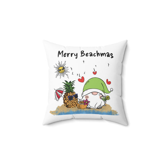Beachy Christmas Pillow, cute gnome and pineapple, coastal decor, four sizes