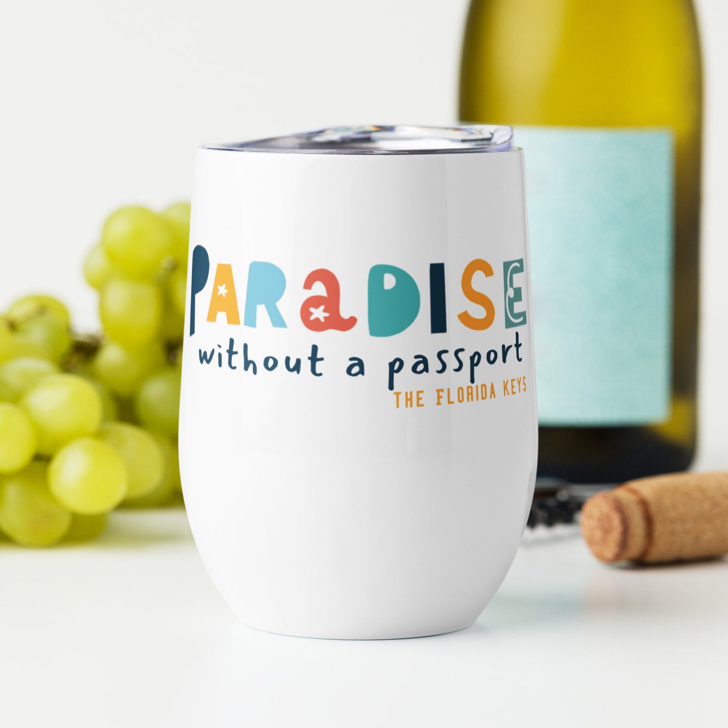 Paradise without a passport - wine tumbler