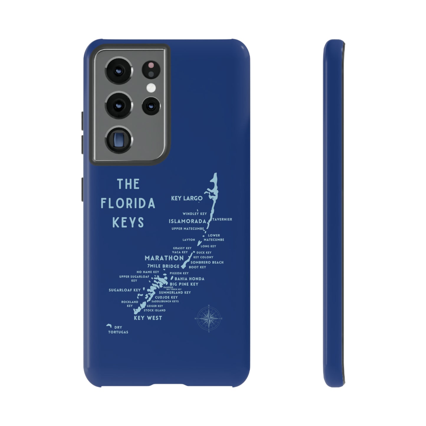 Florida keys map - Blue Phone Case