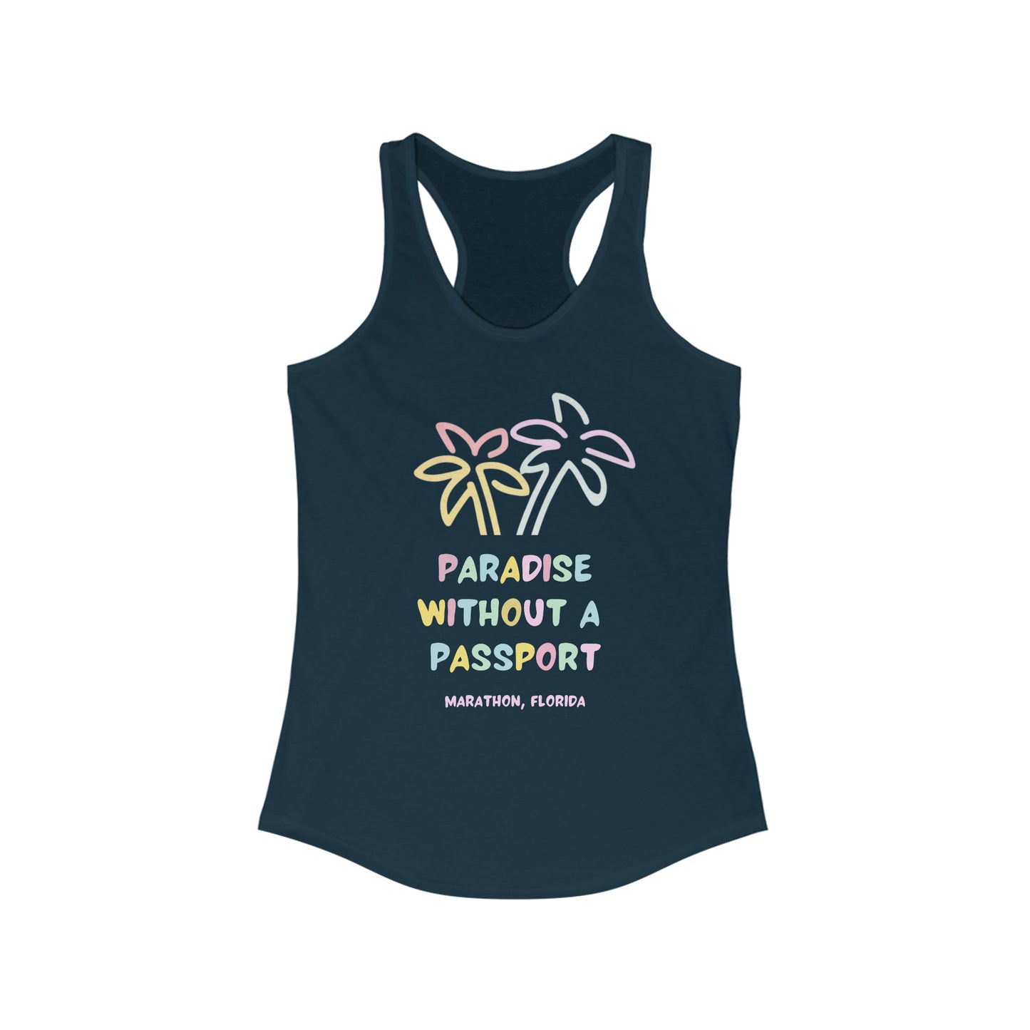 Paradise without a passport - womens tank top - small front logo - florida keys tank top