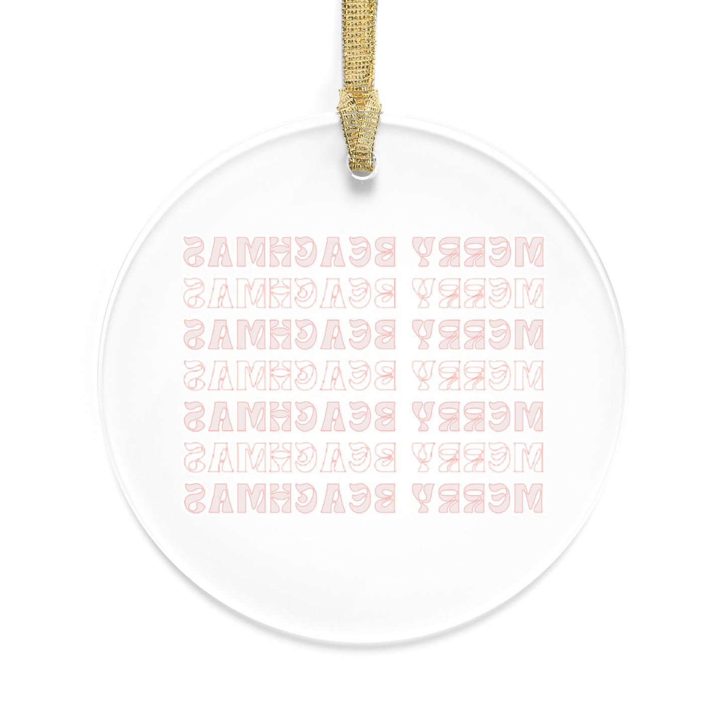 Merry Beachmas Acrylic Ornament, Coastal Holiday Vibes