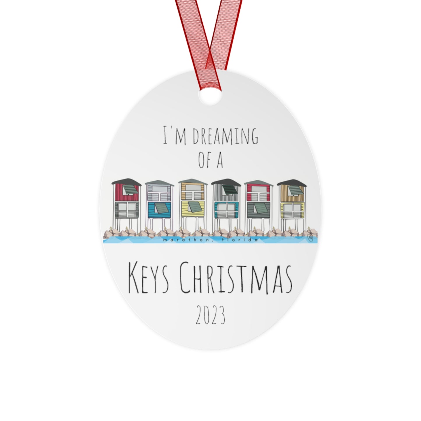 OB sunshine christmas ornament - dreaming of a keys christmas