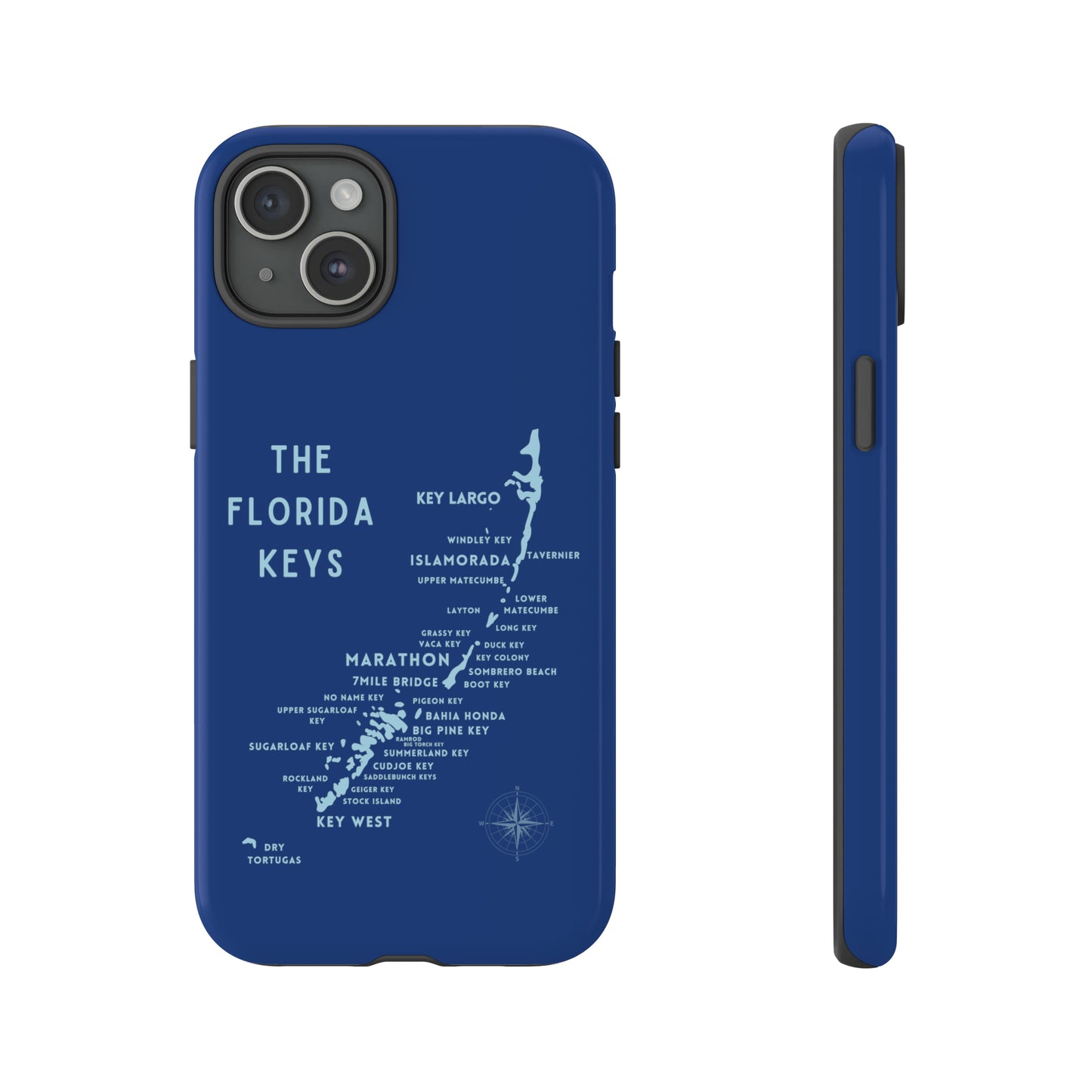 Florida keys map - Blue Phone Case