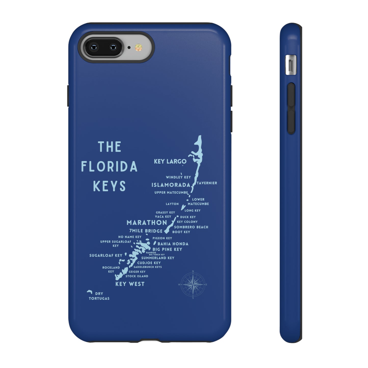 Florida keys map - Blue Phone Case