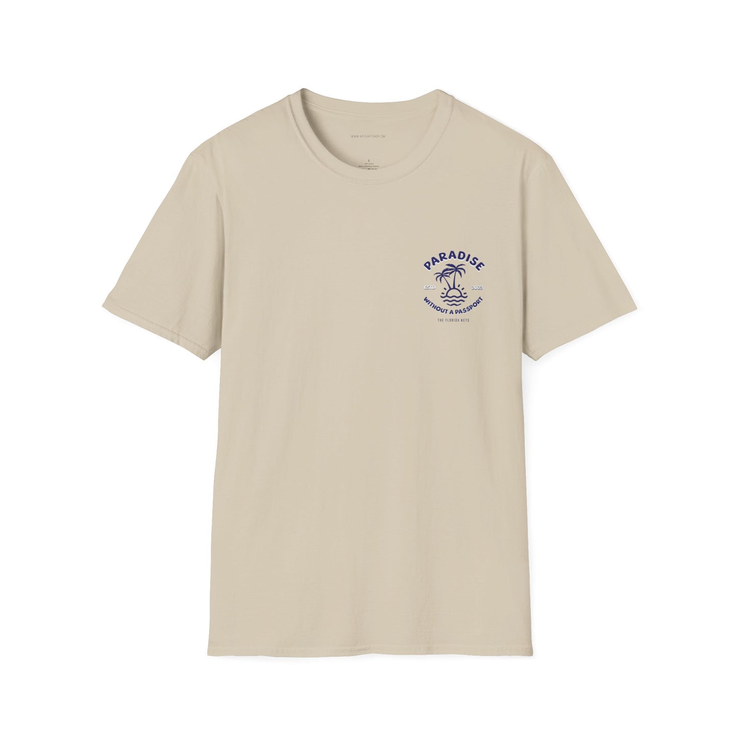 Paradise without a Passport - palm tree shirt - multicolor soft tee