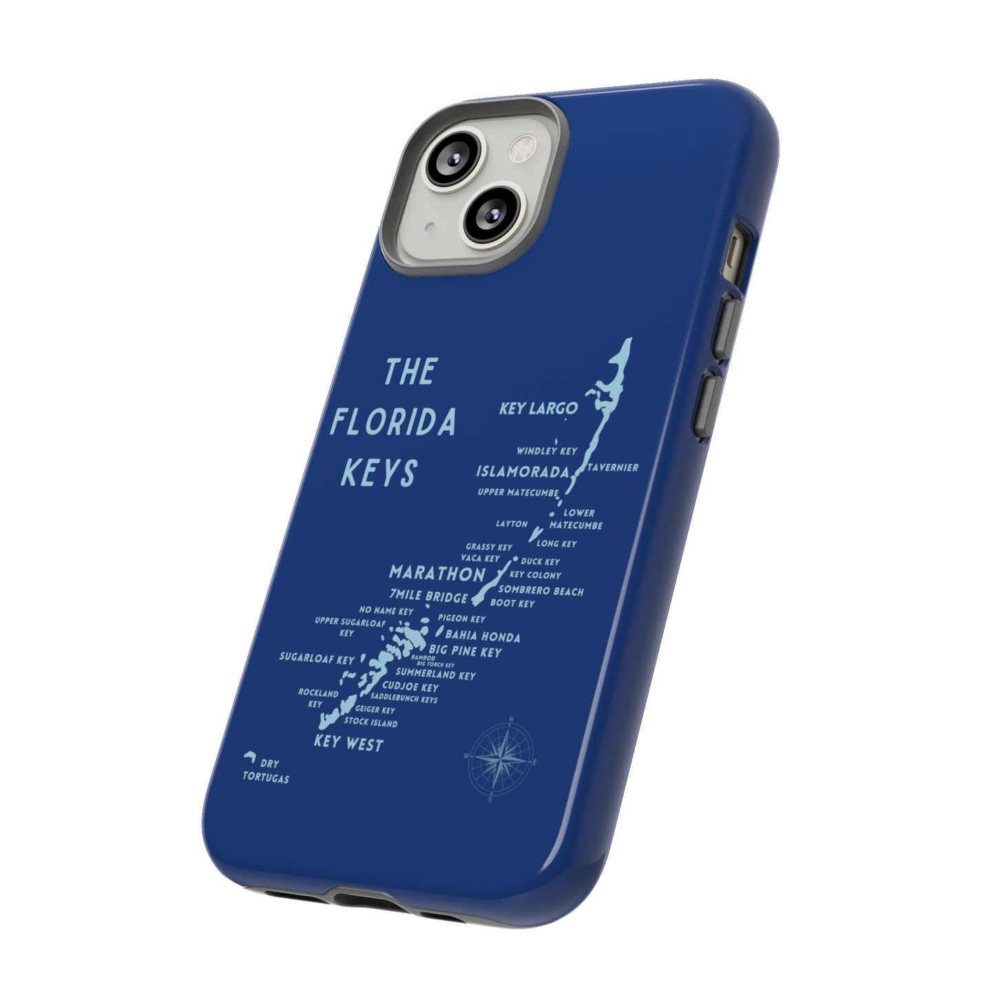 Florida keys map - Blue Phone Case