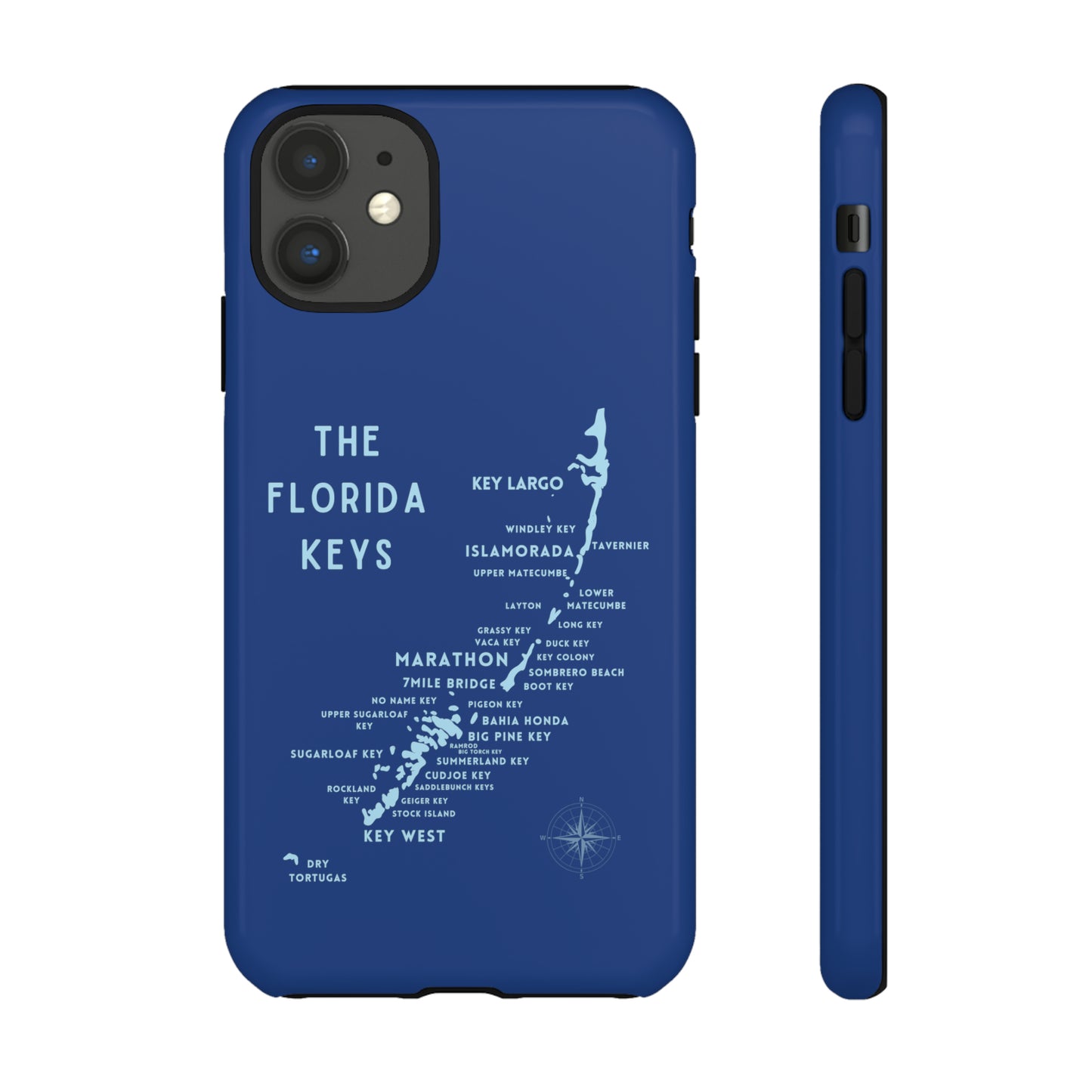 Florida keys map - Blue Phone Case