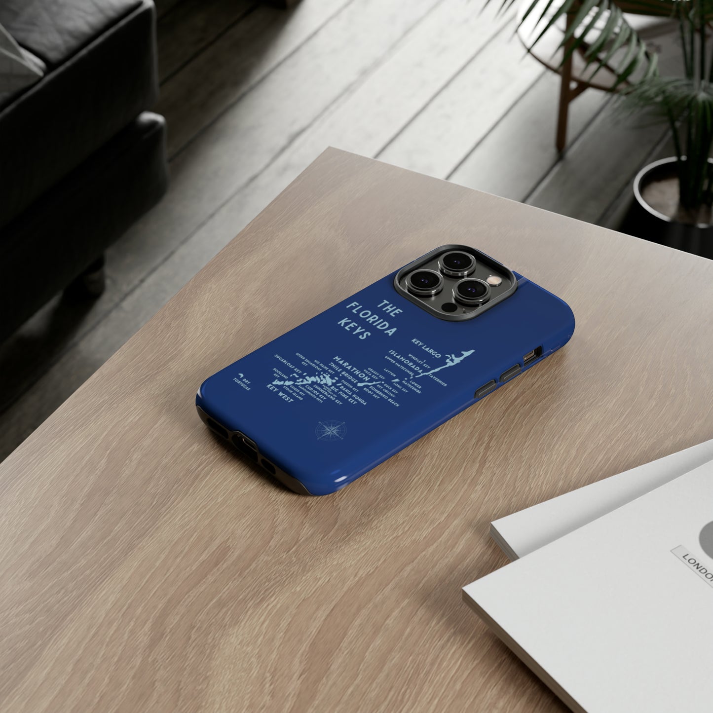 Florida keys map - Blue Phone Case
