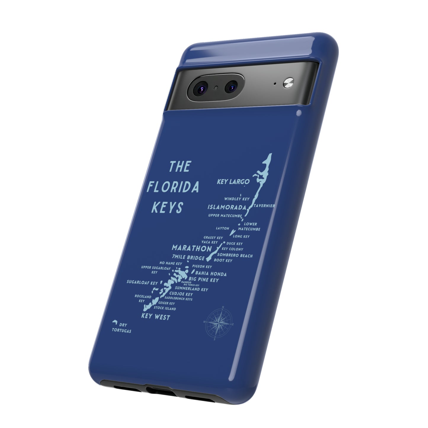 Florida keys map - Blue Phone Case