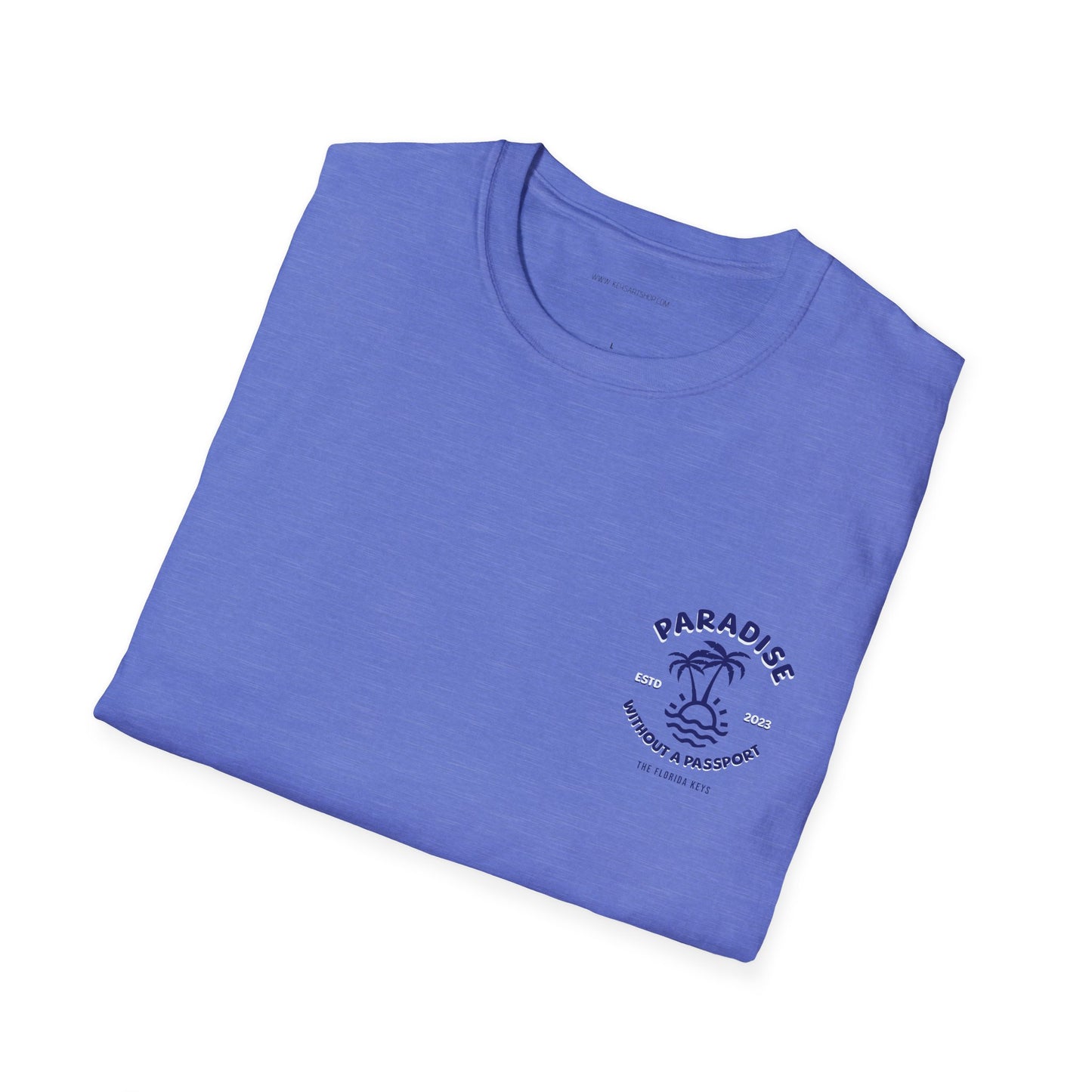 Paradise without a Passport - palm tree shirt - multicolor soft tee
