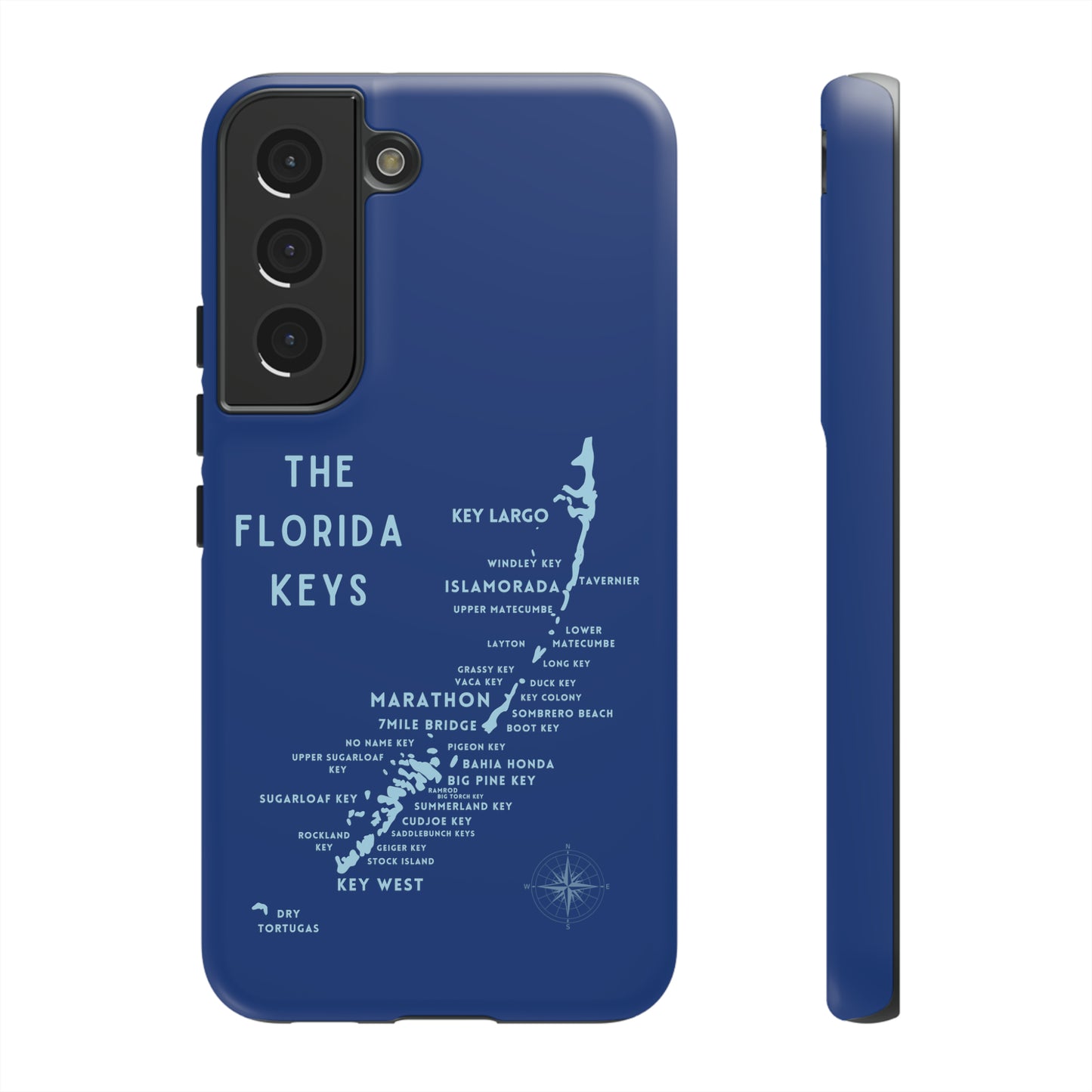Florida keys map - Blue Phone Case